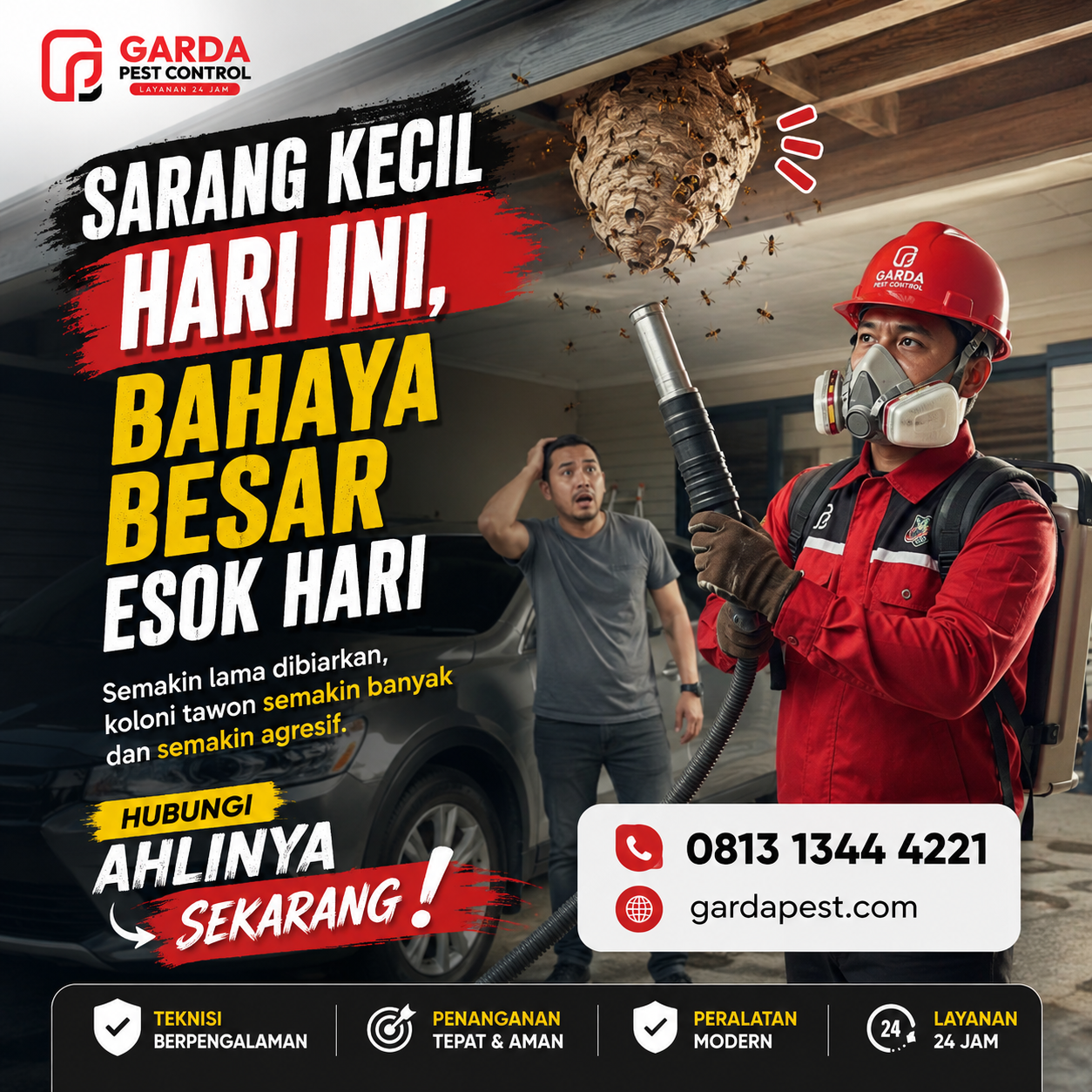 Jasa Pembasmi Sarang Tawon Bandung Penanganan Cepat dan Aman