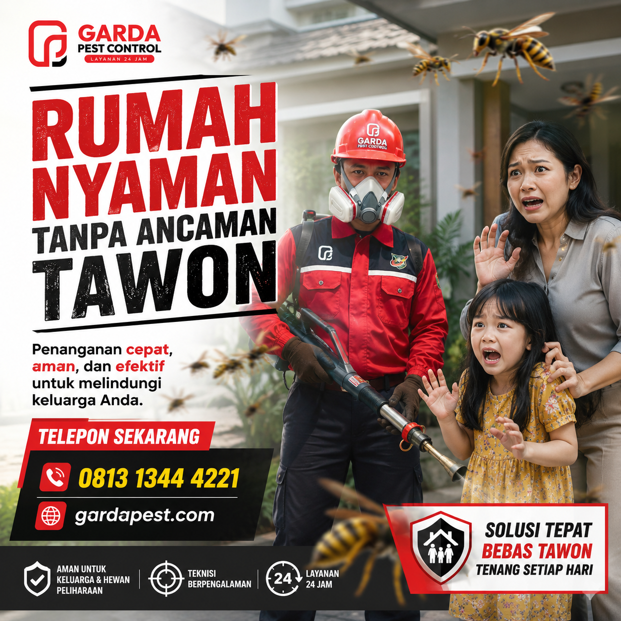 Jasa Pembasmi Sarang Tawon 24 Jam Darurat Bandung: Penanganan Cepat & Safe Evacuation