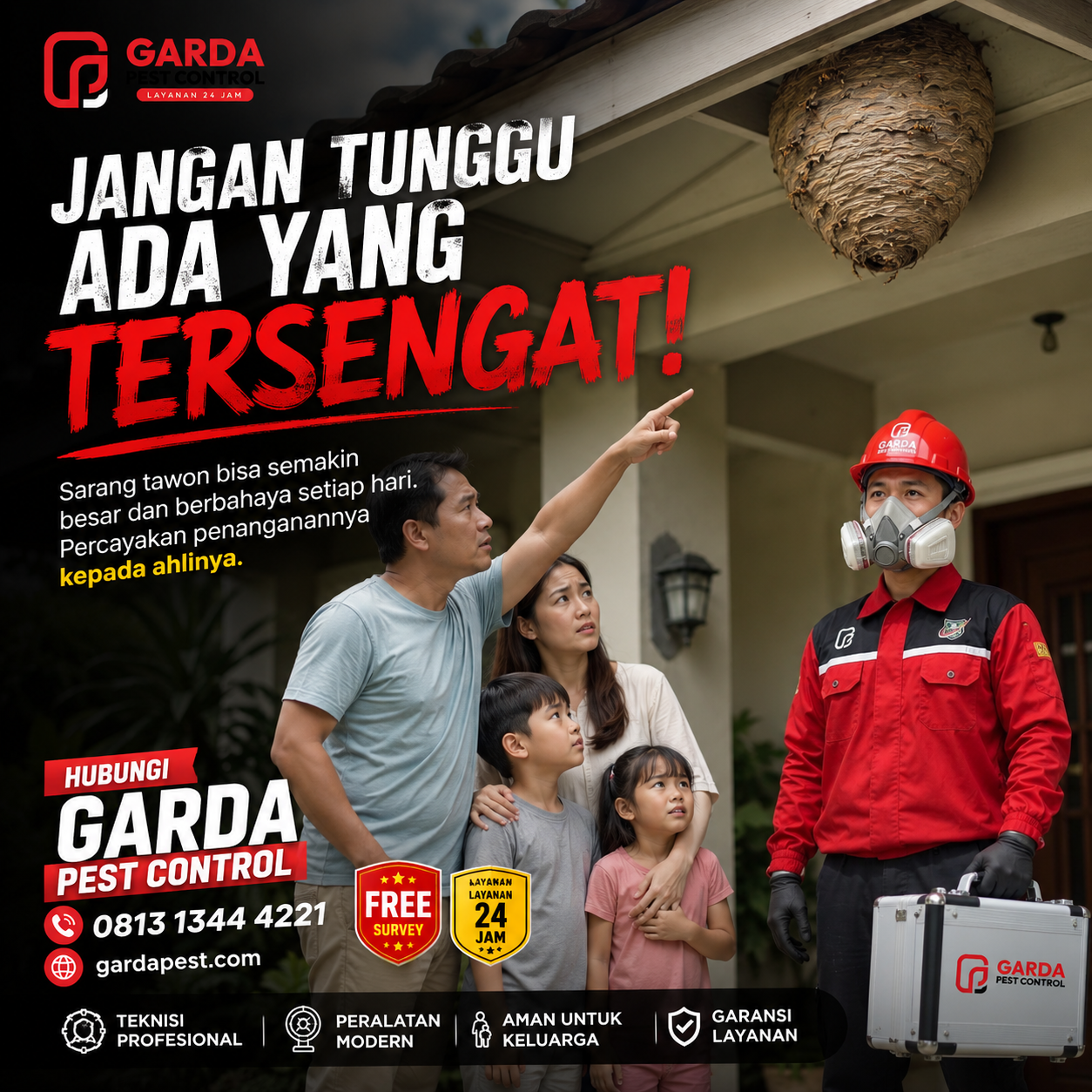 Jasa Pembasmi Sarang Tawon 24 Jam Darurat Bandung: Penanganan Cepat & Safe Evacuation