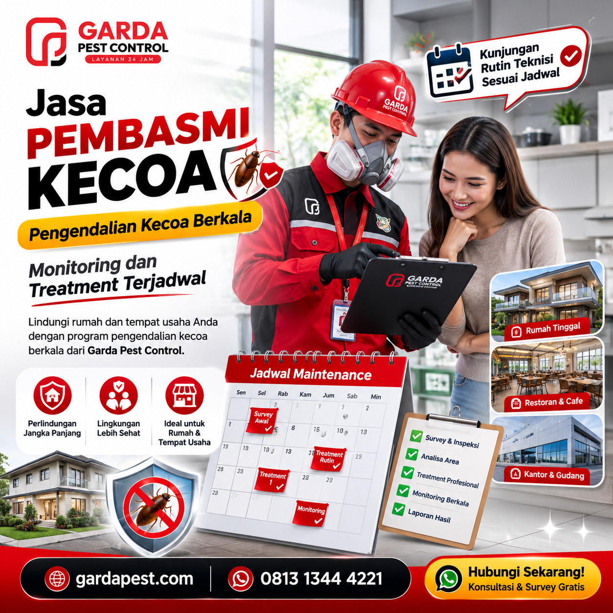 Layanan Jasa Pembasmi Kecoa Bandung Terdekat Bergaransi dan Tuntas