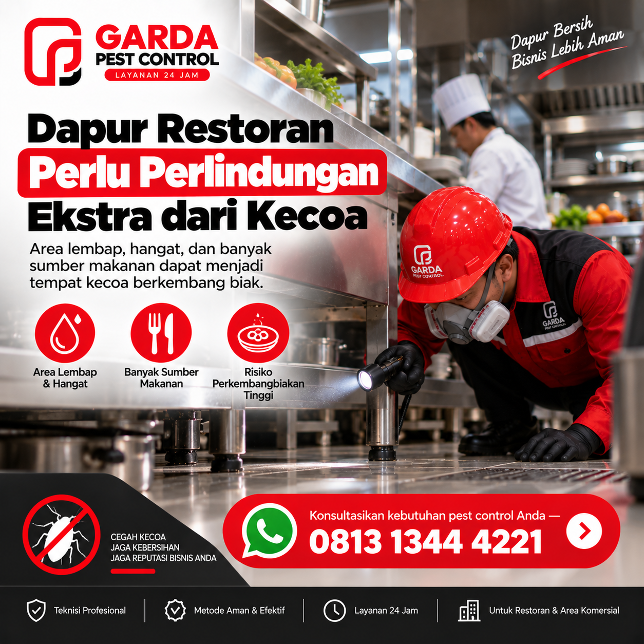 Rincian Biaya Jasa Pembasmi Kecoa Restoran di Bandung dan Rincian Paketnya