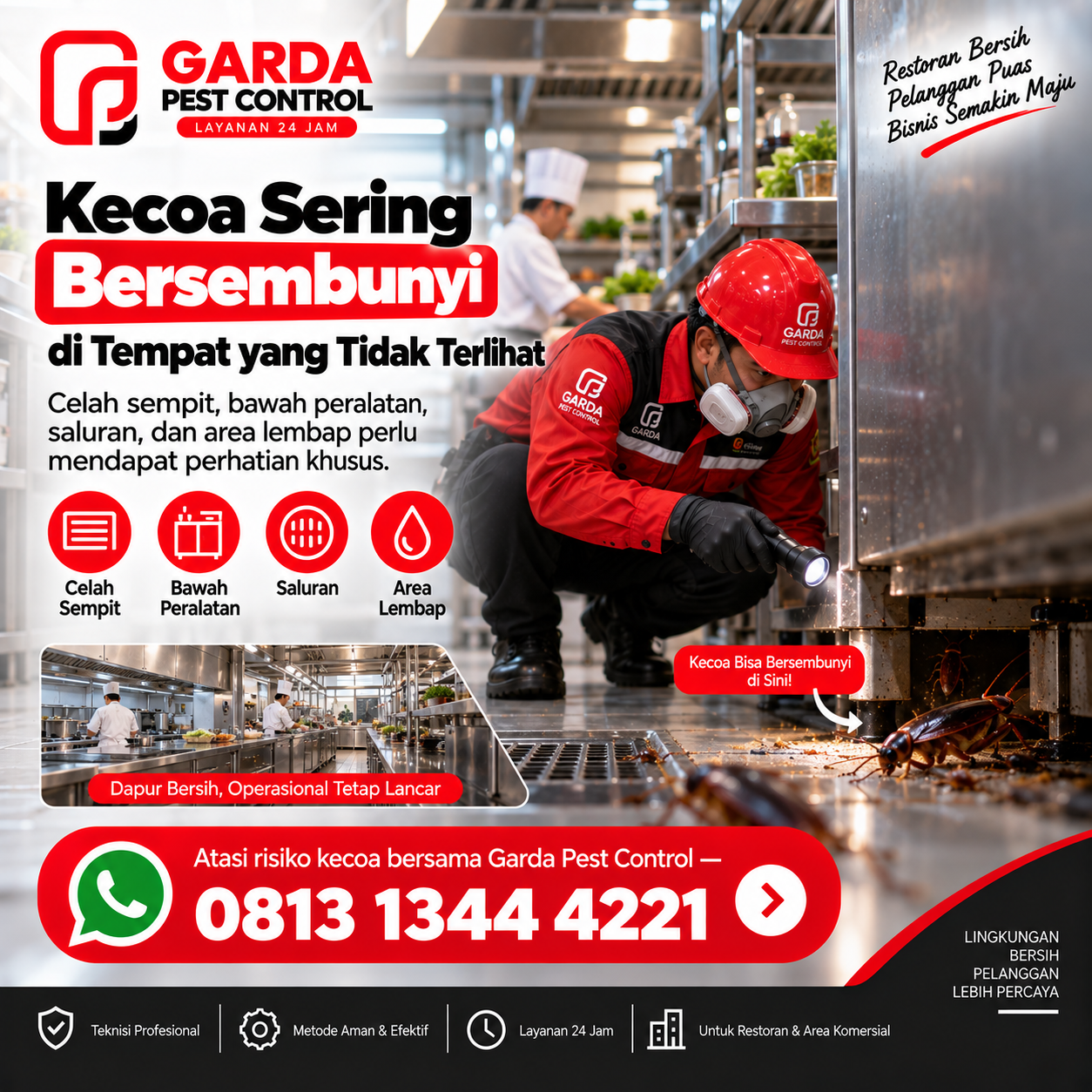 Mengenali Tanda Tanda Awal Infestasi Kecoa di Area Penyimpanan Bahan Makanan Restoran