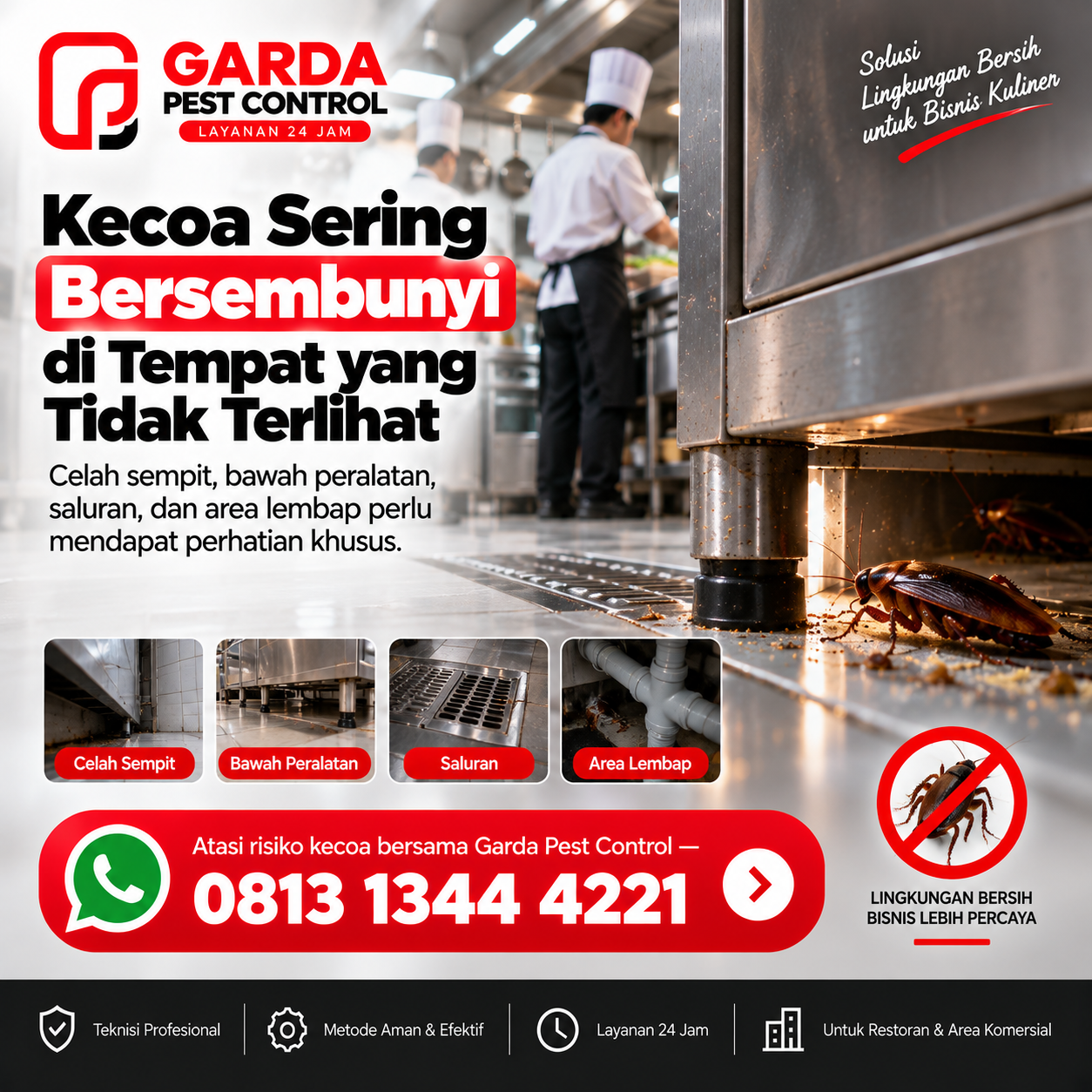 Mengenali Tanda Tanda Awal Infestasi Kecoa di Area Penyimpanan Bahan Makanan Restoran